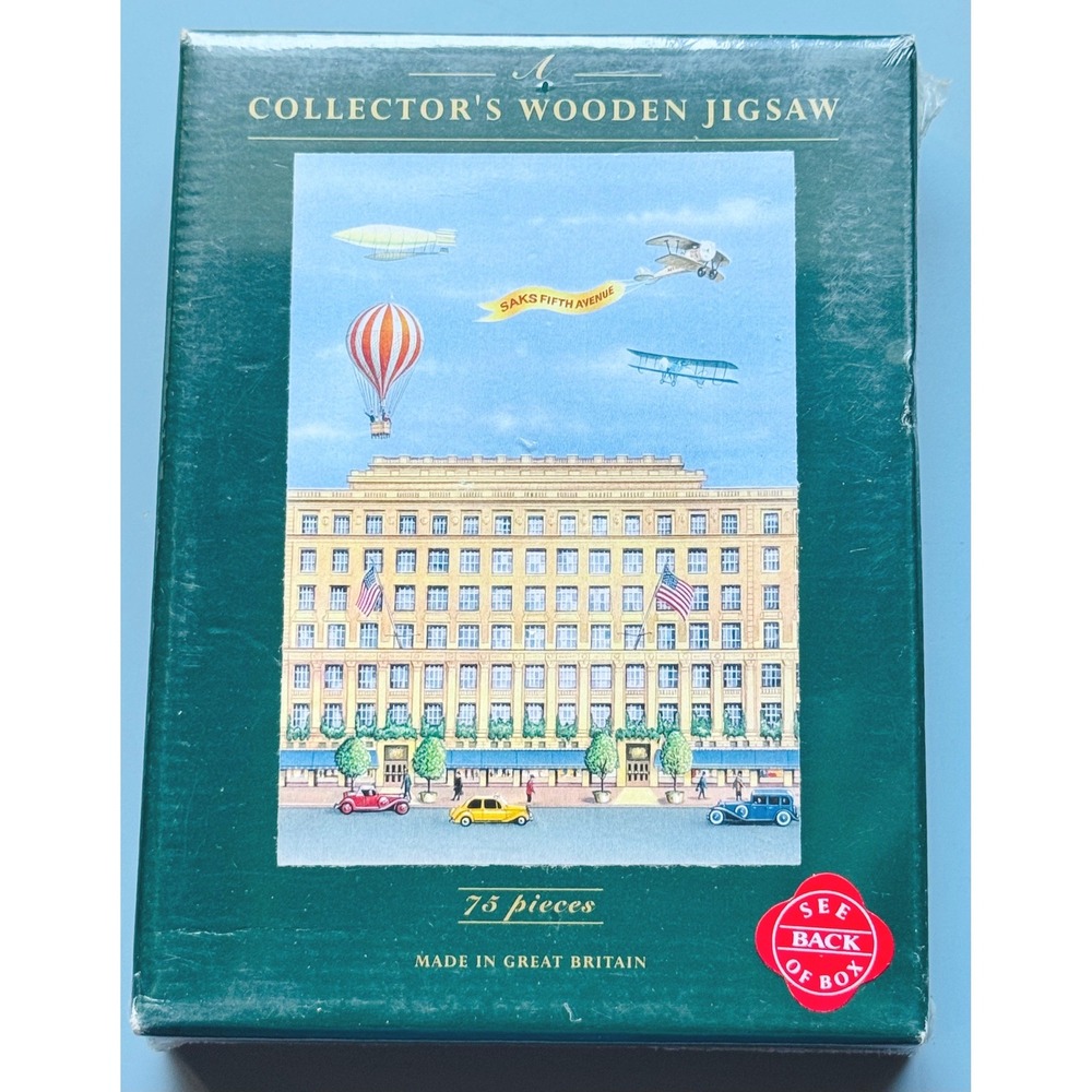 Wentworth Saks Fifth Avenue Collector Wooden Jigsaw Puzzle 75 Piece